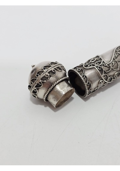 Antika Fransız 925 Ayar Gümüş Ferman Kutusu 65 Gram 12x3cm 171