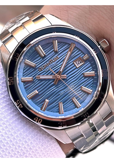 Quantum Sapphire Cizilmez Cam Çelik Kordon 2 Yıl Garantili 10 Atm Erkek Kol Saat Edg.1211.590 Gümüş