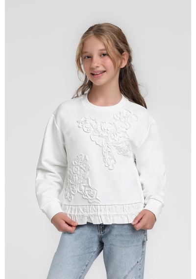 Xo Kids Kız Çocuk Sweatşirt 5-9 Yaş 36075 Beyaz