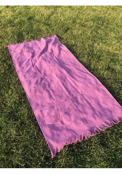 Plaj Havlusu Jakarlı 70x140 Cm Mor
