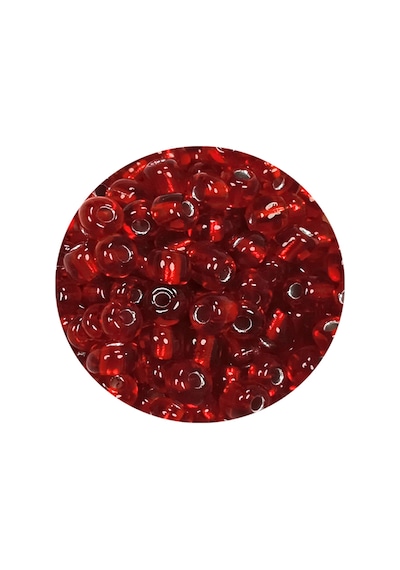 Dökme Cam Kum Boncuk Büyük Boy 6/0 4 Mm - 20 Gram - Şeffaf Kırmızı - Bnc079