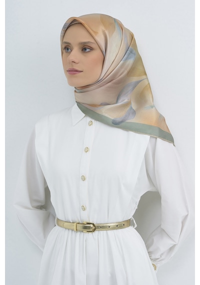 Armine Saf İpek Sura Eşarp-2026 İlkbahar-yaz- 951900d Yeşil-gri