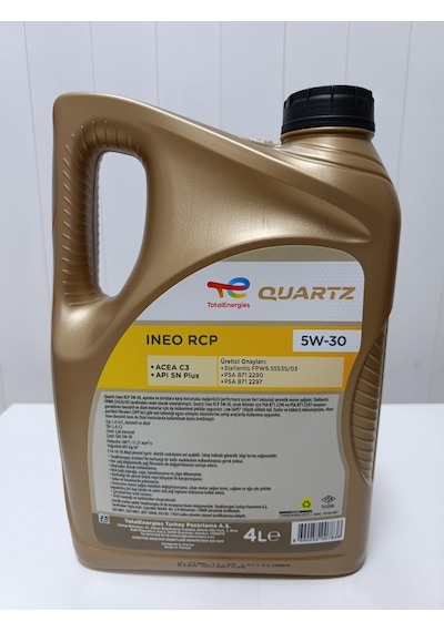 Total Quartz Ineo Rcp 5w-30 4 Lt Motor Yağı 11.ay 2025 Üretim
