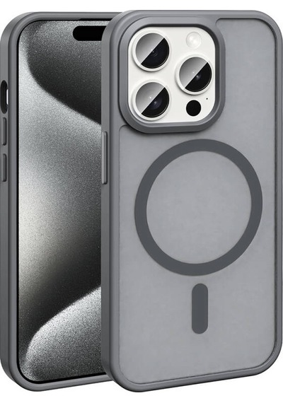 Nihcase Apple Uyumlu iPhone 15 Pro Max Kılıf M-safe Şarj Özellikli Mat Arka Yüzey Sio Kapak