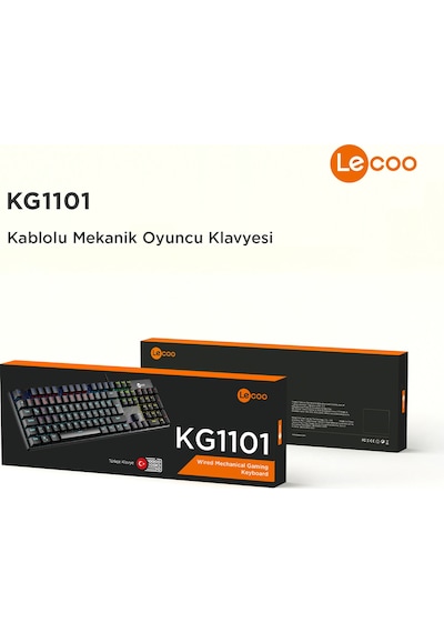 Lecoo KG1101 Kablolu Blue Switch RGB Makro Tuşlu Gaming Mekanik Türkçe Q Klavye