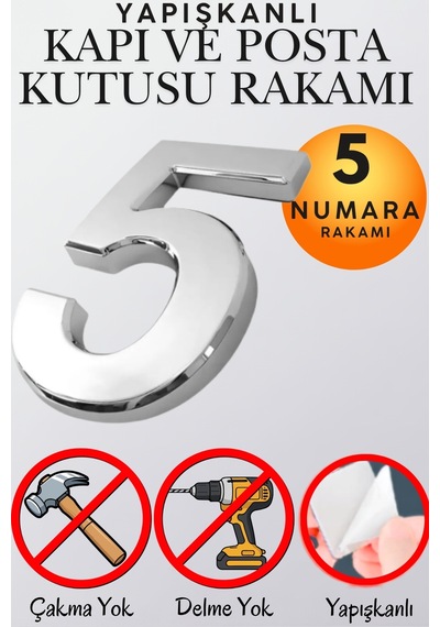 Krom Yapışkanlı Kapı Numarası 5 5 Cm / 50 Mm Küçük Boy Rakam Sayı - Daire, Posta Kutusu, Otel Oda No, Asansör, Kat Planı, Araç Model Ve Apartman İçi Dekoru İçin Kendinden Yapışkanlı Krom Numaratör 5 5 Krom Yapışkanlı Kapı Numarası 5 5 Cm / 50 Mm Küçük Boy Rakam Sayı - Daire, Posta Kutusu, Otel Oda No, Asansör, Kat Planı, Araç Model Ve Apartman İçi Dekoru İçin Kendinden Yapışkanlı Krom Numaratör 5 5