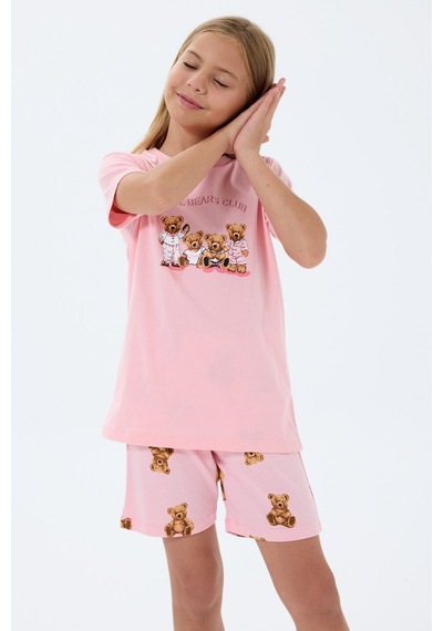Rolypoly Kız Çocuk Pembe Şort Takım Rp3816-c-v2 Pembe