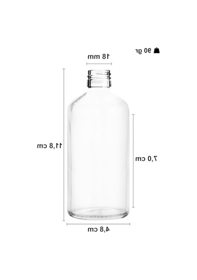 Sızdırmaz Çelik Roll On Kapaklı Cam Şişe, 100 Ml 2.8 L