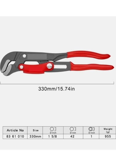 S Çeneli Düğmeli 330 Mm Cobra Ford Fort Papağan Pense Anahtar