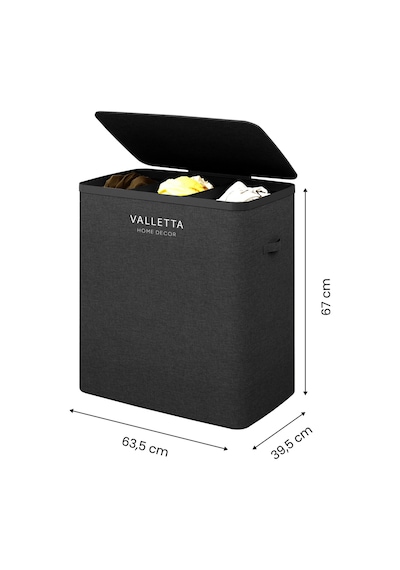 Paloma 120l Üç Bölmeli Katlanabilir Kumaş Kirli Çamaşır Sepeti