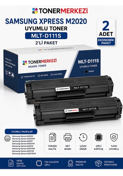 Samsung Xpress M2020 Uyumlu Toner 2 Li Paket Mlt-d111