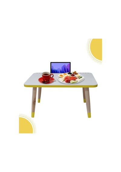 Liva Ahşap Laptop Tablet Bilgisyar Ve Kahvaltı Sehpası Çalışma Masası Beyaz