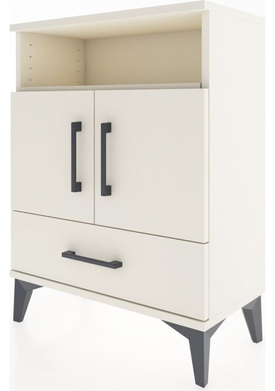 Arges Komodin 3 Raflı Tek Çekmeceli 2 Kapaklı 60x30x80 Aytaşı-aytaşı Aytası