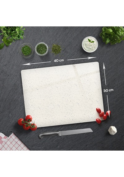 Cam Kesme Tahtası Seramik Desen 30cm X 40cm- Açık Fon