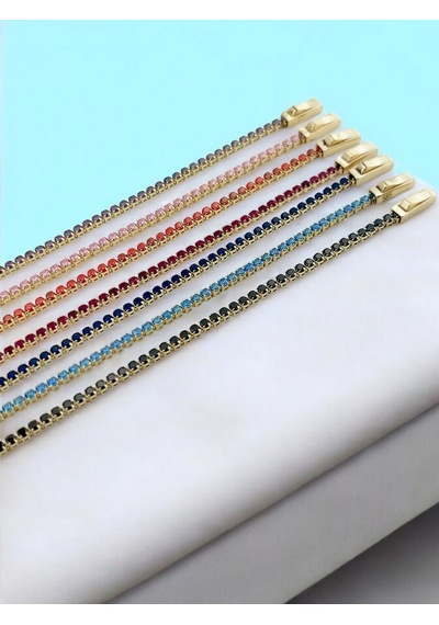 Altınbeyı 14 Ayar Altın Renkli Taşlı Suyolu Bileklik 3.30 Gram - Abyblk0134 Renkli Çok Renkli