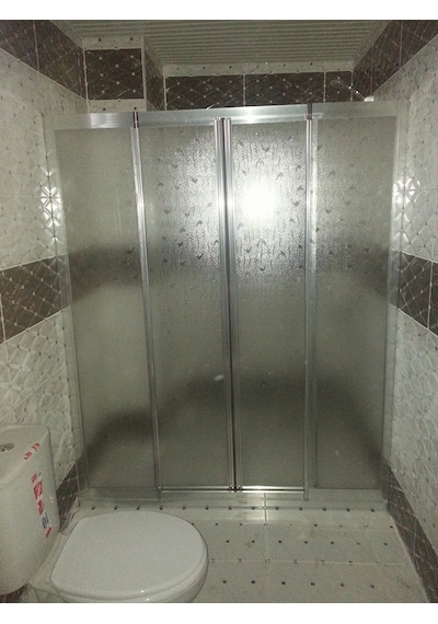Teknesiz Duşakabin Mika Plastik Camlı Nd415 Gümüş