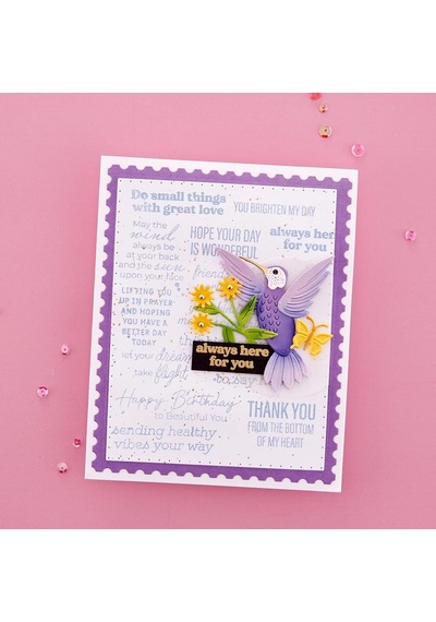 Papercrafts, Inc Clear Acyrlic Stamps By Bibi Cameron-hummingbird Sentiments