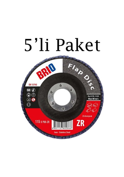 Brio Flap Disk 115xp80 Zr 5'li Paket