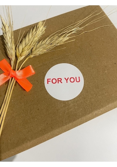 For You Kırmızı Yazılı Yuvarlak Yapışkanlı Etiket 3x3 Cm 150 Adet