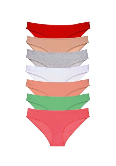 7 Adet Süper Eko Set Likralı Kadın Slip Külot Set 8 Çok Renkli