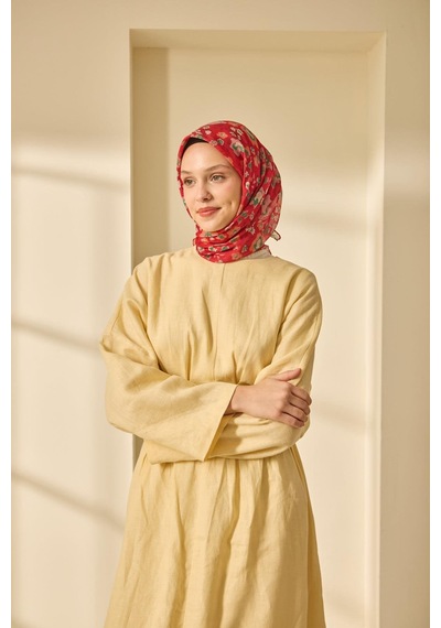 Silk Home Mine Desen Soft Pamuk Eşarp Kiraz