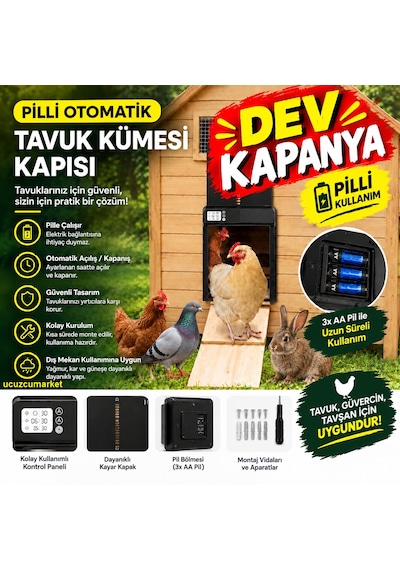 Tavuk-tavşan-güvercin İçin Otomatik Kümes Kapısı
