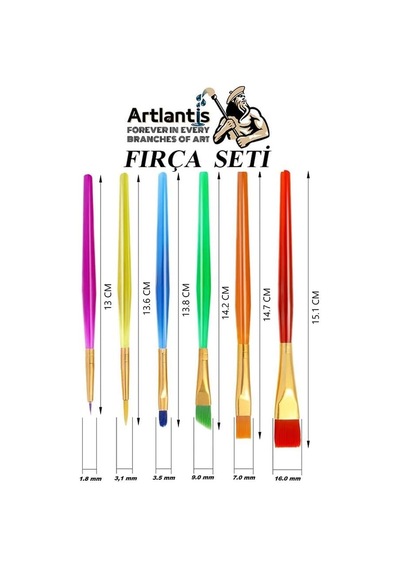 Artlantis Akrilik Boya Hobi Boyama Seti 1 Paket 25x35 Cm Tuval 12 Li Akrilik Boya Tüp Resim Paleti Fırça Seti 6 Lı