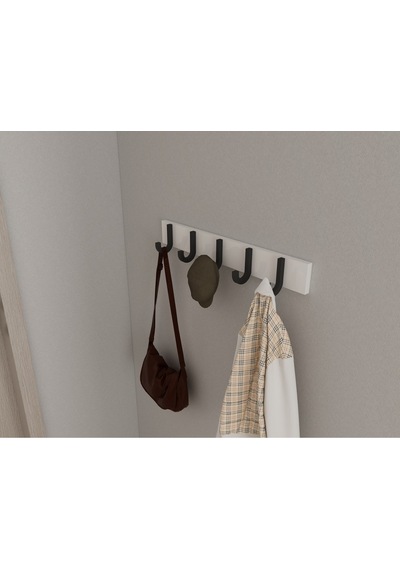 Hepsi3boyutlu Modern Duvar & Kapı Baston Askılık - 5 Adet Siyah J Askılık - Model No : 6 Siyah