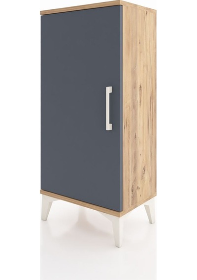 Arges Komodin 2 Raflı Tek Kapaklı 44x30x96 Çam-antrasit Çam