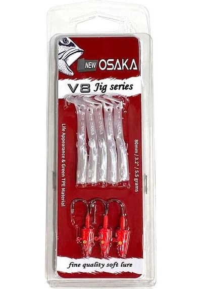 Osaka V8 Jig Series 8 Cm 5.5 Gr Silikon Yem Red Head Silver
