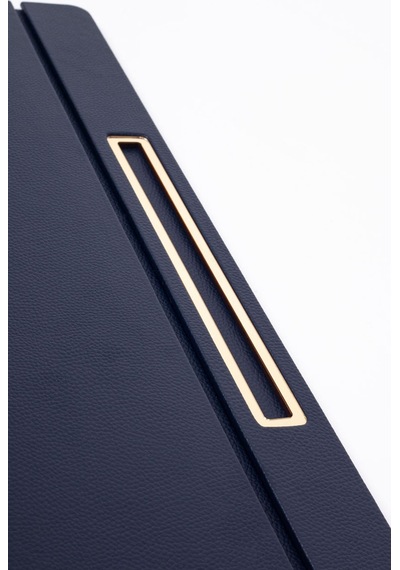 Turgut Office Deri Kapaklı Masa Sümeni Lacivet Gold Detaylı 50 x 35 CM
