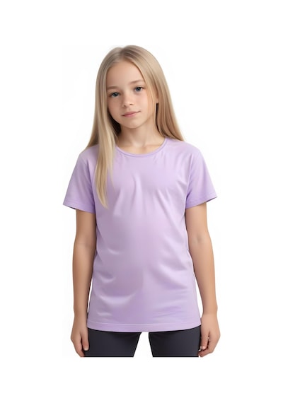 Fyk Kids Kız Çocuk Yuvarlak Yaka Penye T-shirt Lila