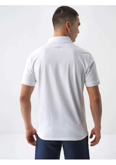 Xint Beyaz Pamuk Dokulu Slim Fit Tişört 502207