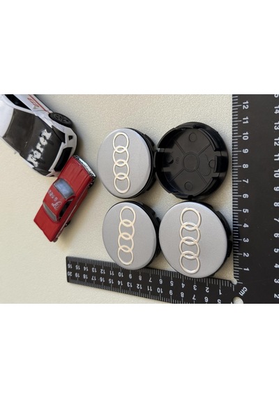 Audi Gri Jant Kapak Arması Seti 4 Lü 3m 3d Abs