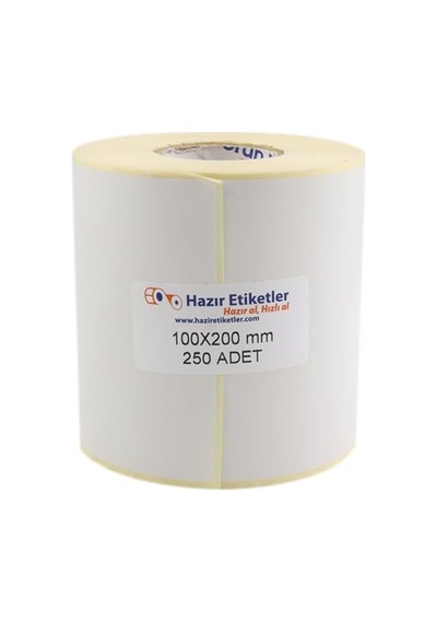 Eko Termal Etiket 100mm X 200mm Ruloda 250 Adet 40mm Kuka Çapında Direk Termal Transfer Etiketi 1