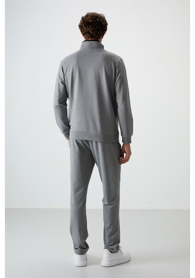 Tommy Life Troy Gri Melanj Standart Kalıp Erkek Eşofman Takım - 85196 GRİ MELANJ