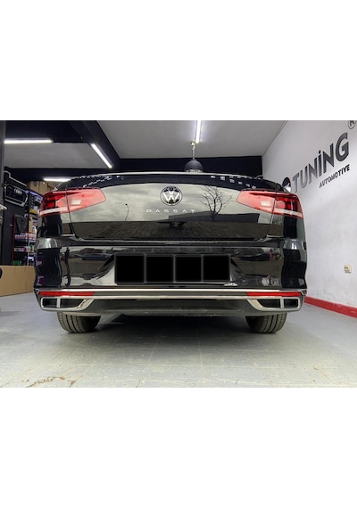 Passat B8.5 Krom Difüzör 3 Prç Cift Çıkış 2019 -2021 Uyumlu