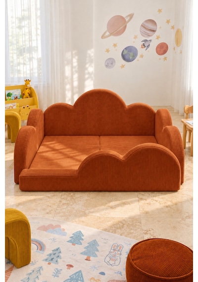 Funbed Junior Bulut Tasarımlı Çocuk Yatağı, Karyola Ve Oyun Matı Seti Kiremit - 938609351 Funbed Junior Bulut Tasarımlı Çocuk Yatağı, Karyola Ve Oyun Matı Seti Kiremit - 938609351