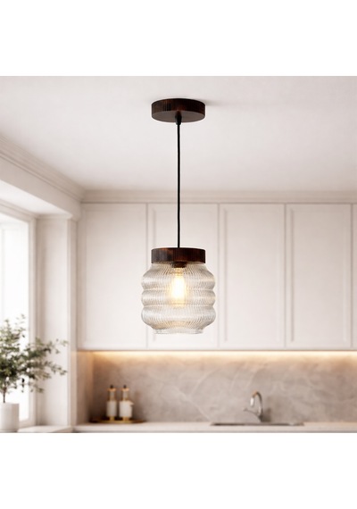Fibrika Store-aura Modern Çizgili Sarkıt Lamba - Dekoratif Ambiyans Aydınlatma Beyaz