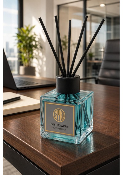 Premium Çubuklu Oda Kokusu 100 Ml Cam Şişe Reed Diffuser Pudra