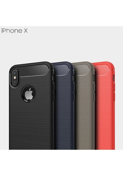 iPhone Uyumlu Xxs Dark Ultra Koruma Karbon Fiber Silikon Kılıf- 5775 Kırmızı