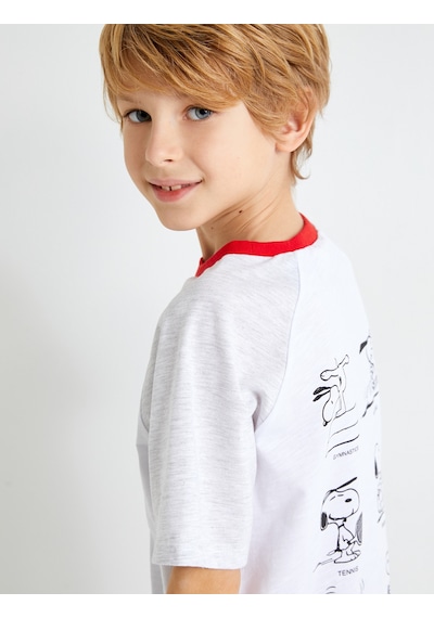 Koton Snoopy Tişört Arkası Baskılı Kısa Kollu Bisiklet Yaka Pamuklu Lisanslı Beyaz 4skb10515tk Beyaz