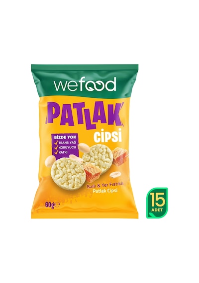 Wefood Ballı & Yer Fıstıklı Patlak Cipsi 60 G 15'li 8683347037667