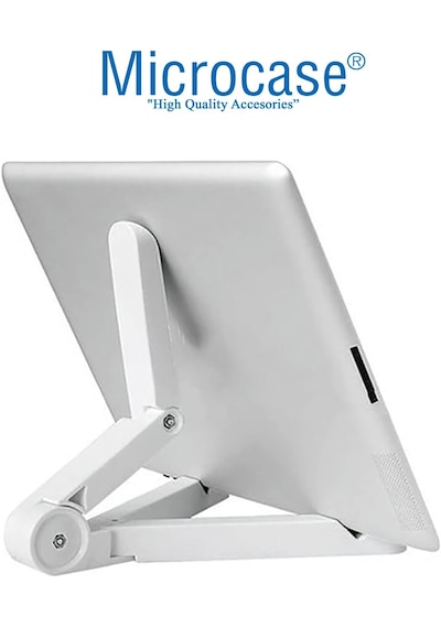 Microcase Apple Uyumlu iPad  Pro 13 2025 Tablet İçin Bluetooth Klavye + Mouse + Tablet Standı - Al4514 Beyaz Lazer
