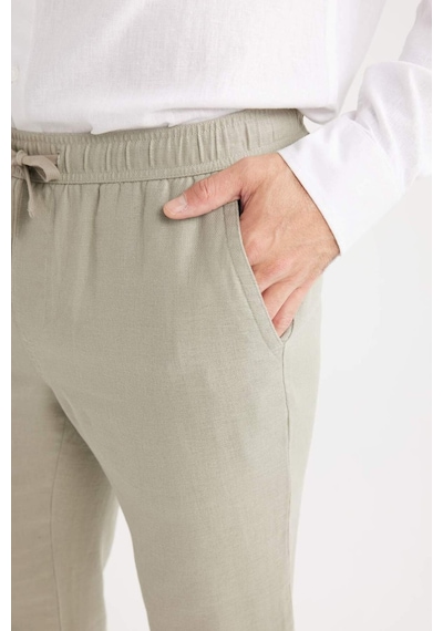 DeFacto Yazlık Jogger Keten Düz Paça Pantolon D7542AX25SPKH418