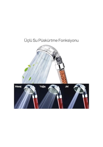 Arıtmalı Yüksek Basınçlı Duş Başlığı Su Tasarruflu Filtreli El Tipi Duş Başlığı Kireç Önleyici Mineral Bilyeli Güçlü Tazyik Modern Banyo Kullanımı Enerji Sınıfı A++