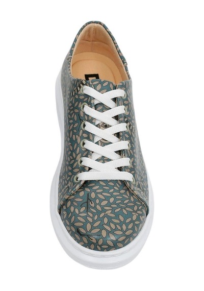 Kadın Vegan Deri Mavi Günlük Sneakers - Lemur Tasarım Çok Renkli