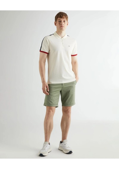 Erkek Gant Regular Fit Renk Bloklu Polo - Krem 533360