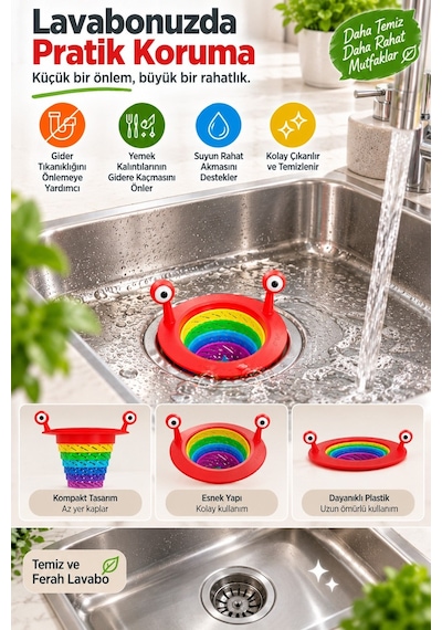 Renk 6 Kademeli Silikon Lavabo Süzgeci Gider Tıkacı Mutfak Banyo Lavabo Kapağı
