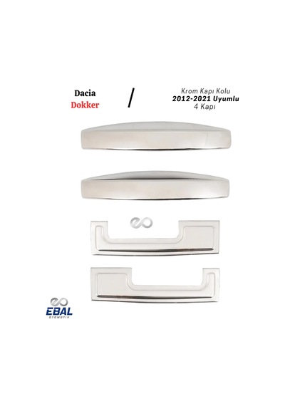 Dacia Dokker Krom Kapı Kolu 4 Kapı 2012-2021 Uyumlu P.Çelik
